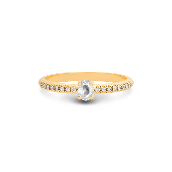 White Sapphire Panchdhatu Ring