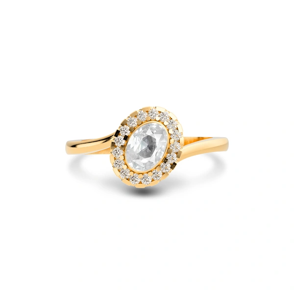 White Sapphire Panchdhatu Ring