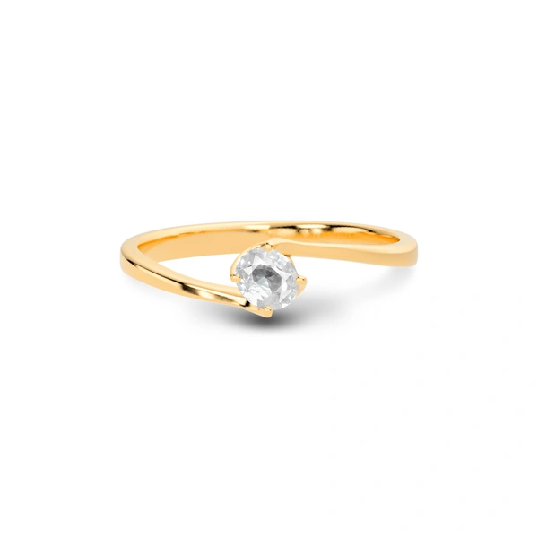 White Sapphire Panchdhatu Ring