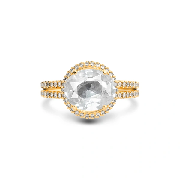 White Sapphire Panchdhatu Ring
