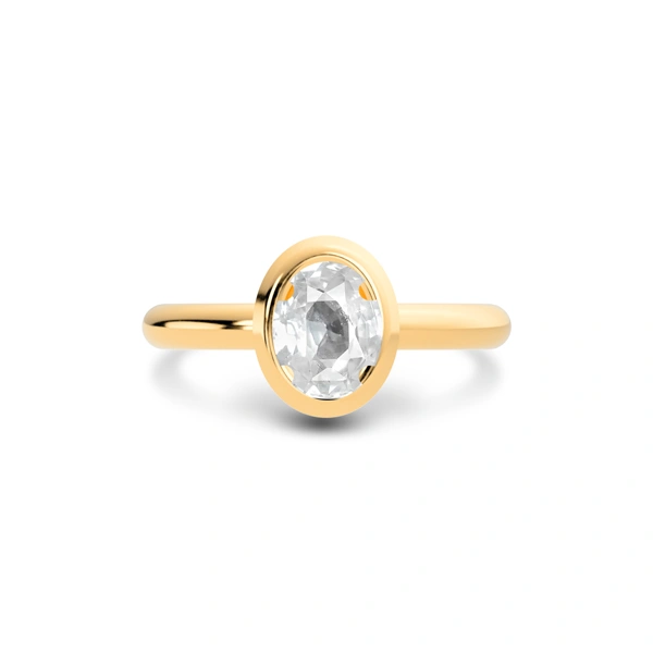 White Sapphire Panchdhatu Ring