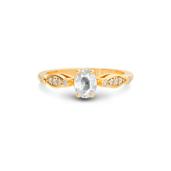 White Sapphire Panchdhatu Ring