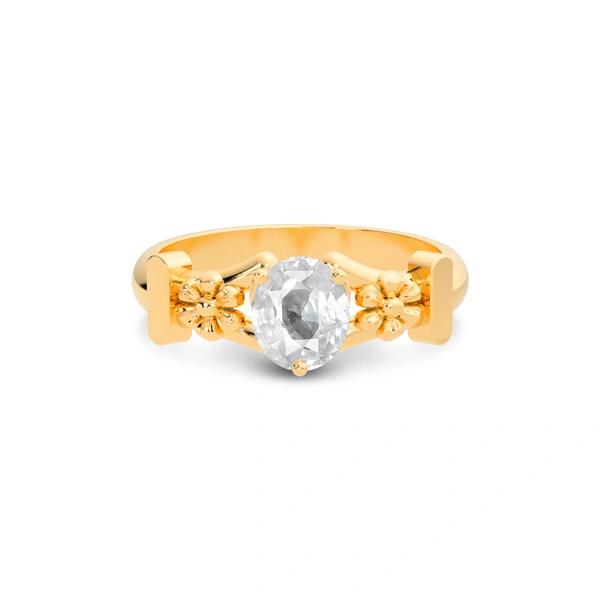 White Sapphire Panchdhatu Ring