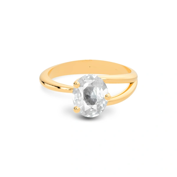 White Sapphire Panchdhatu Ring