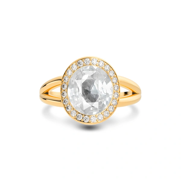 White Sapphire Panchdhatu Ring