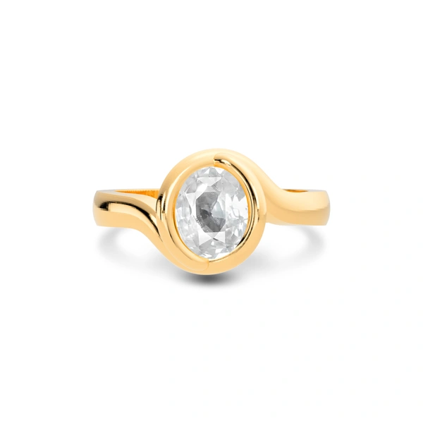 White Sapphire Panchdhatu Ring