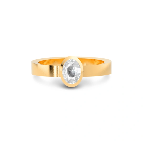 White Sapphire Panchdhatu Ring