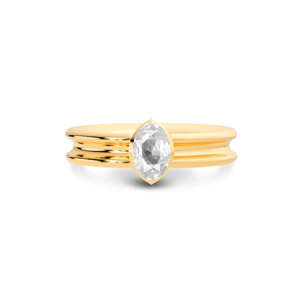 White Sapphire Panchdhatu Ring