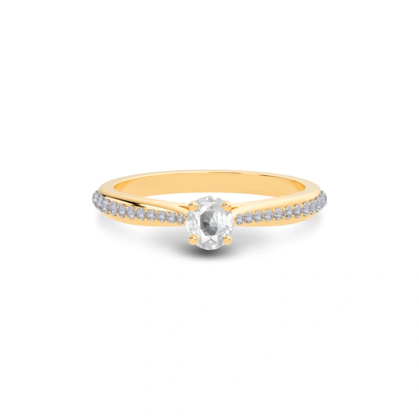 White Sapphire Panchdhatu Ring