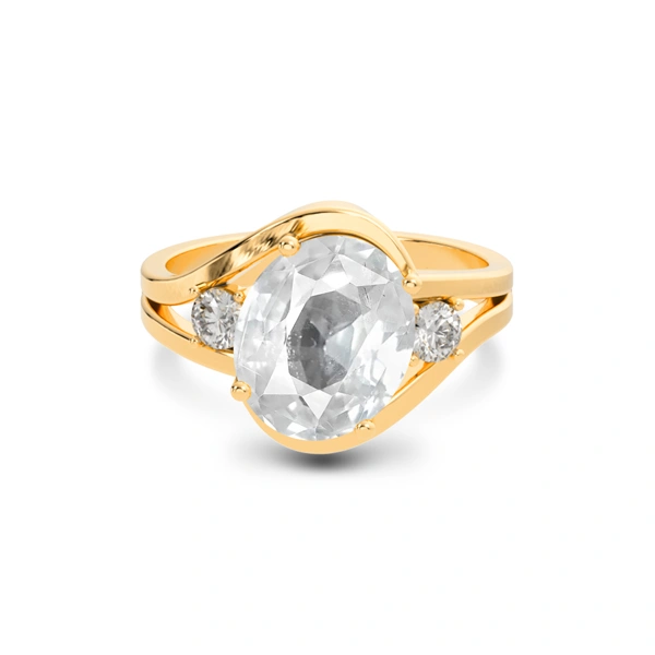 White Sapphire Panchdhatu Ring