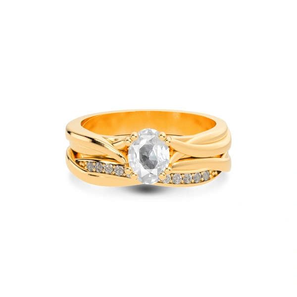 White Sapphire Panchdhatu Ring
