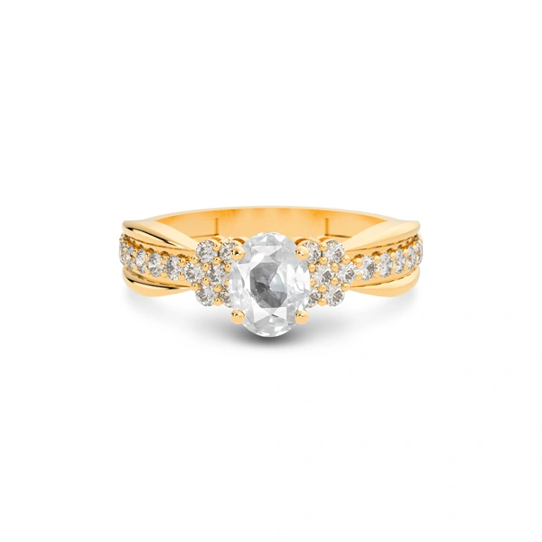 White Sapphire Panchdhatu Ring