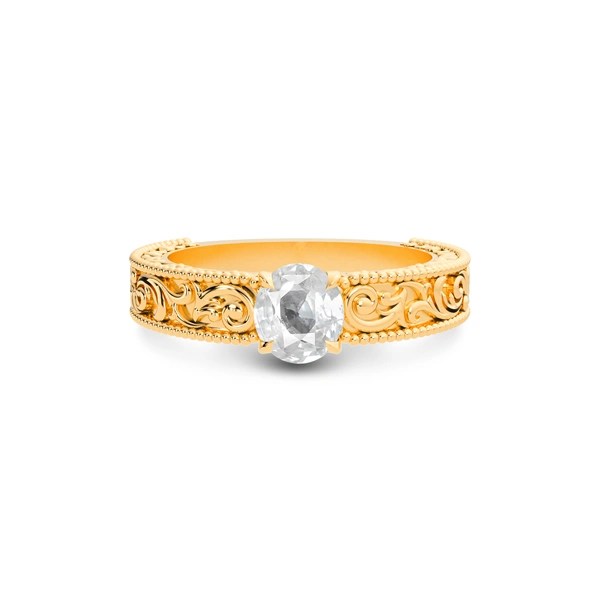 White Sapphire Panchdhatu Ring