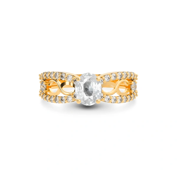 White Sapphire Panchdhatu Ring