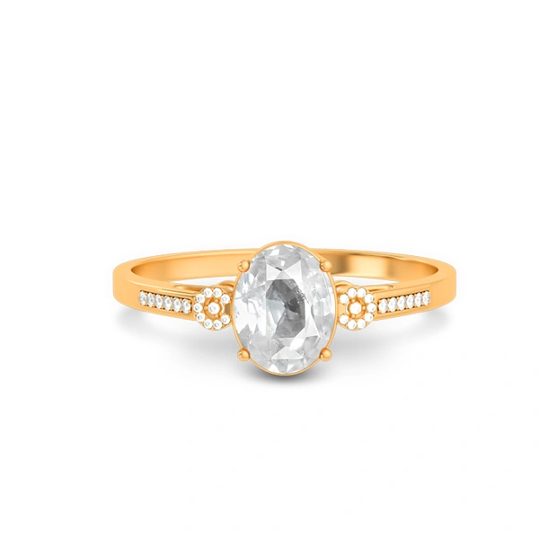 White Sapphire Panchdhatu Ring