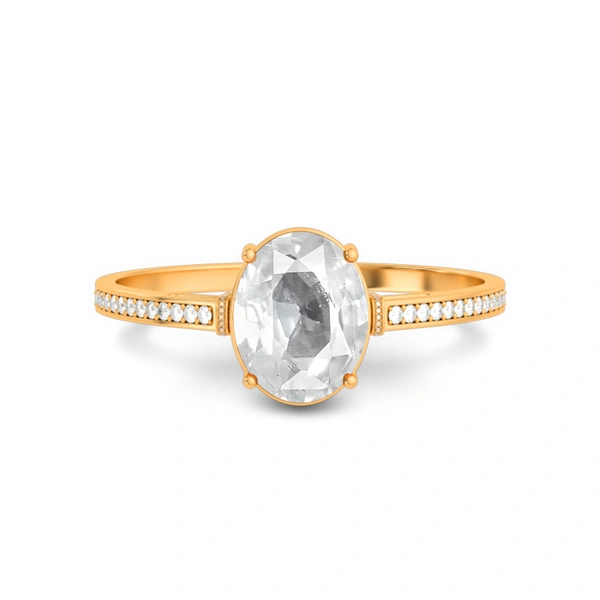White Sapphire Panchdhatu Ring