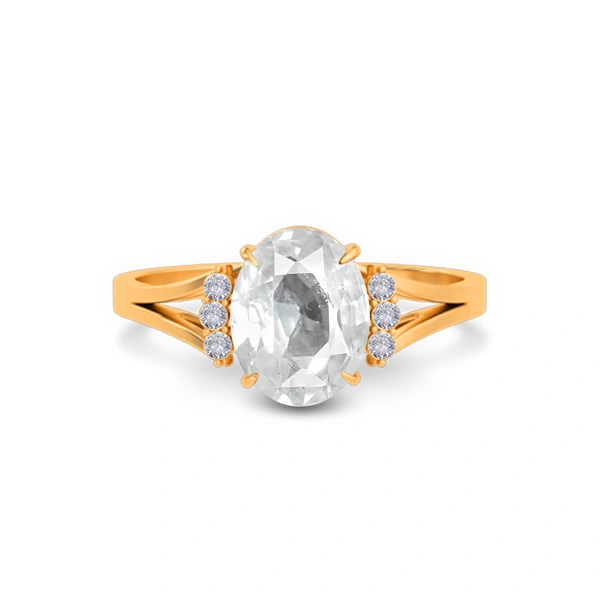 White Sapphire Panchdhatu Ring