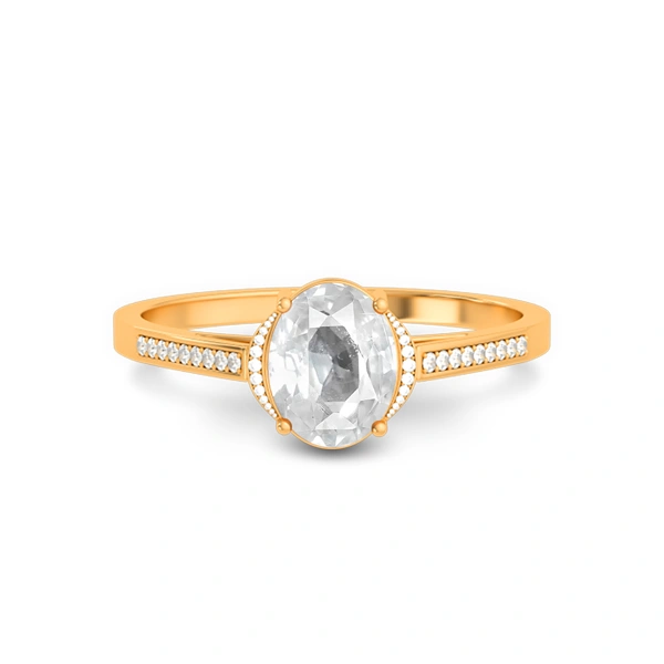 White Sapphire Panchdhatu Ring