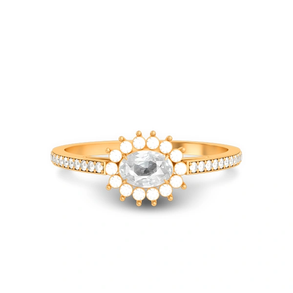 White Sapphire Panchdhatu Ring