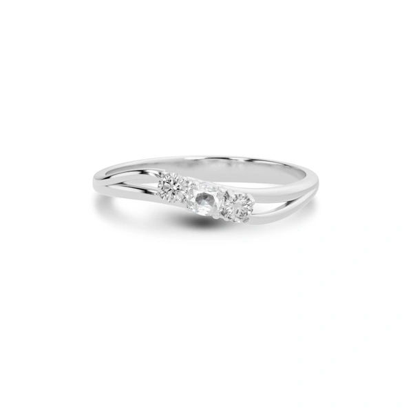 White Sapphire Platinum Ring
