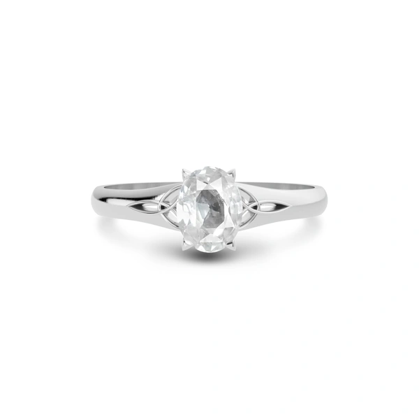 White Sapphire Platinum Ring