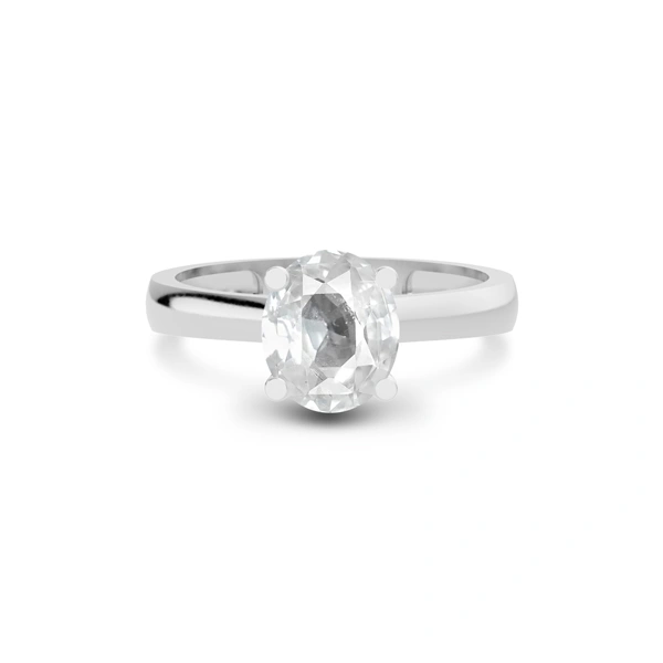 White Sapphire Platinum Ring