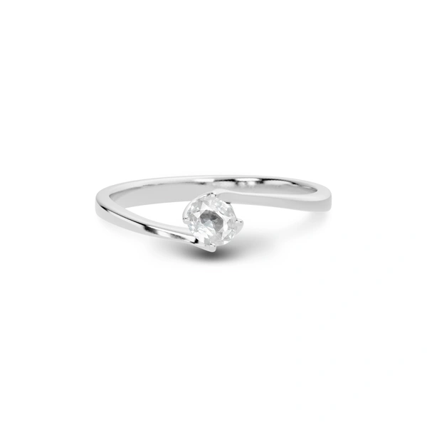 White Sapphire Platinum Ring
