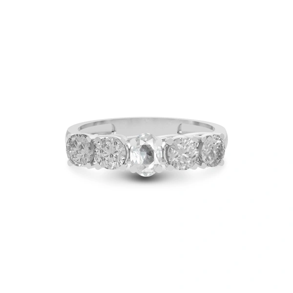 White Sapphire Platinum Ring