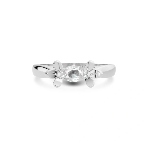 White Sapphire Platinum Ring