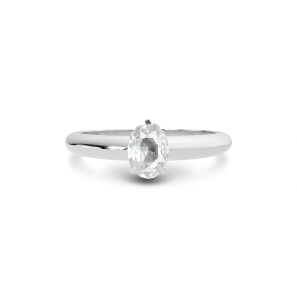 White Sapphire Platinum Ring