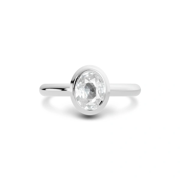White Sapphire Platinum Ring