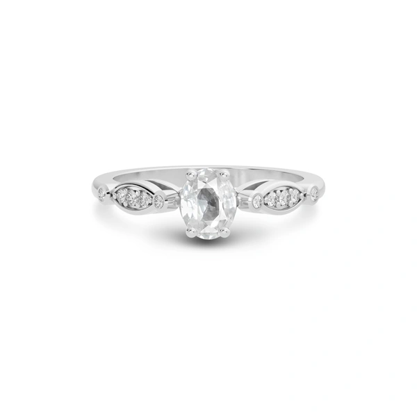 White Sapphire Platinum Ring