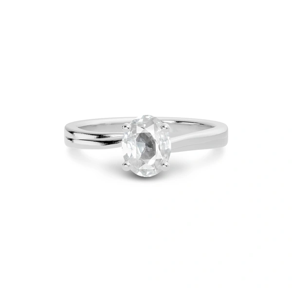White Sapphire Platinum Ring