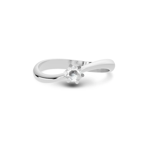 White Sapphire Platinum Ring