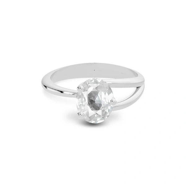 White Sapphire Platinum Ring