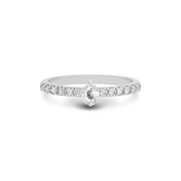 White Sapphire Platinum Ring