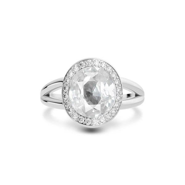 White Sapphire Platinum Ring