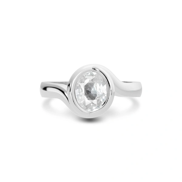 White Sapphire Platinum Ring