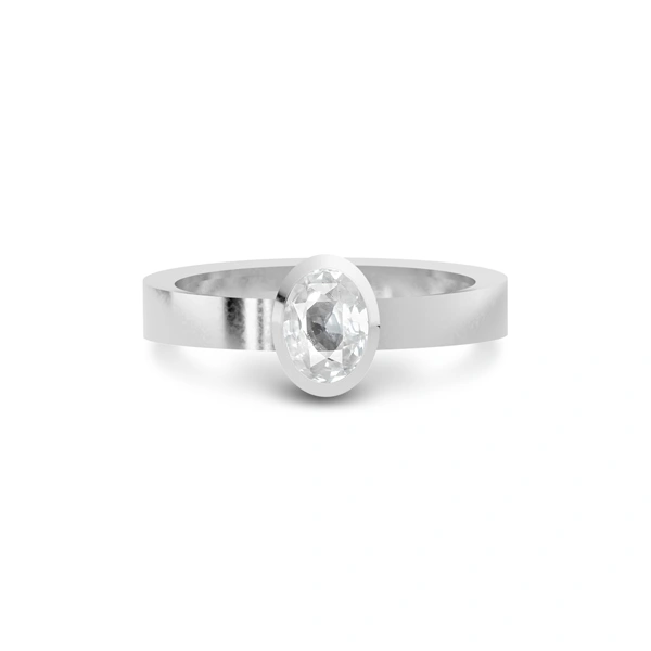 White Sapphire Platinum Ring