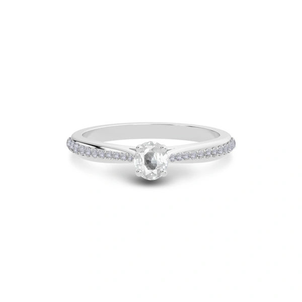 White Sapphire Platinum Ring