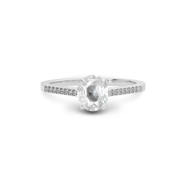 White Sapphire Platinum Ring