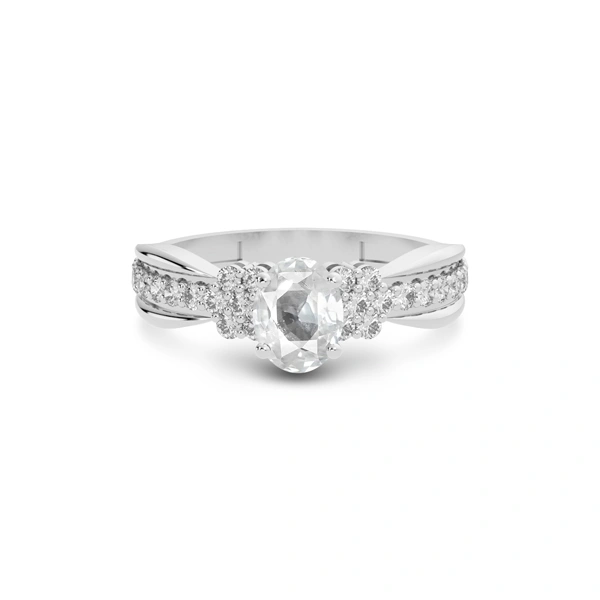 White Sapphire Platinum Ring