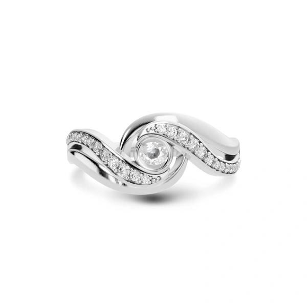 White Sapphire Platinum Ring