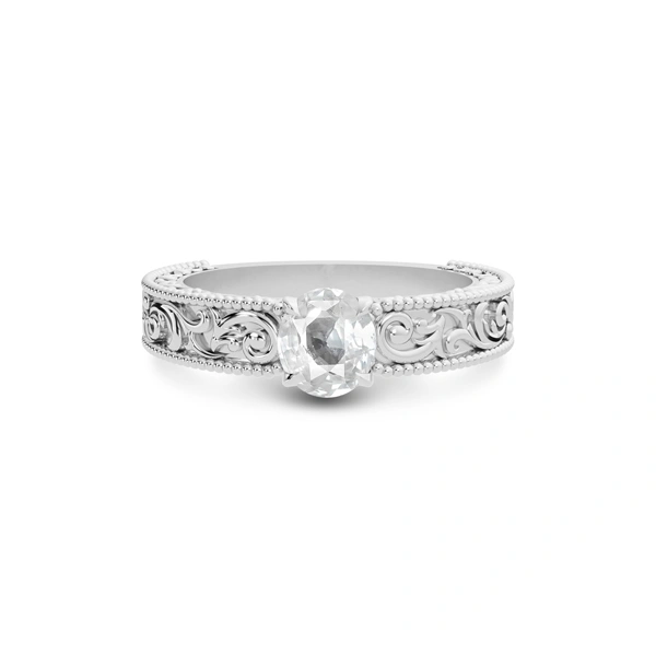 White Sapphire Platinum Ring