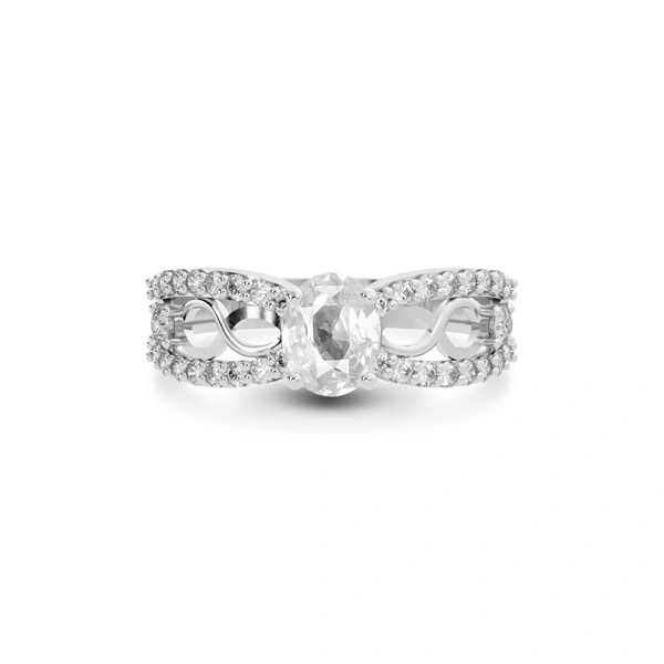 White Sapphire Platinum Ring