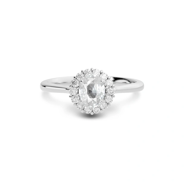 White Sapphire Platinum Ring