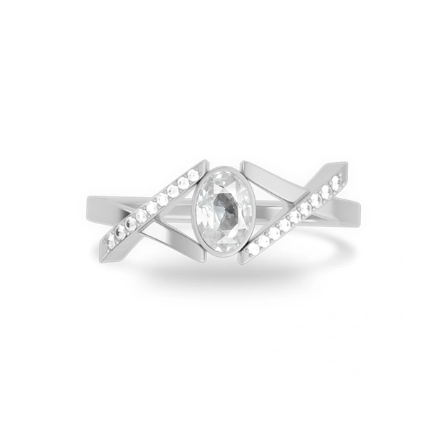 White Sapphire Platinum Ring