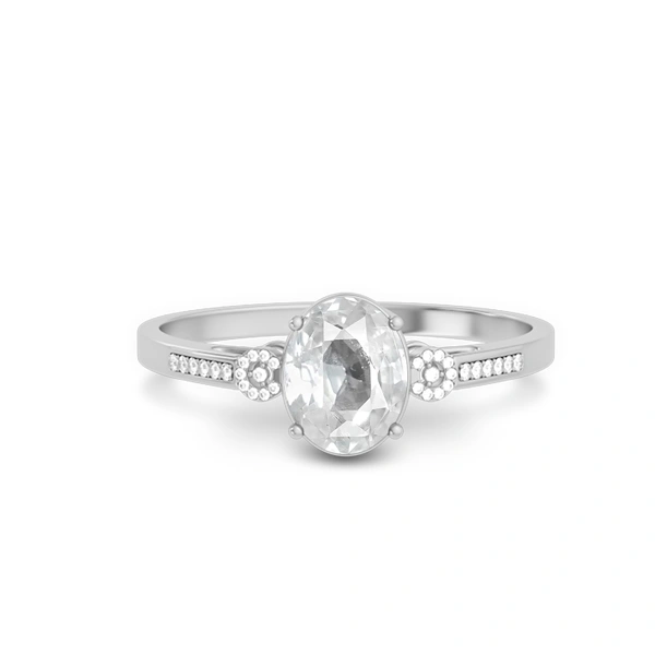White Sapphire Platinum Ring