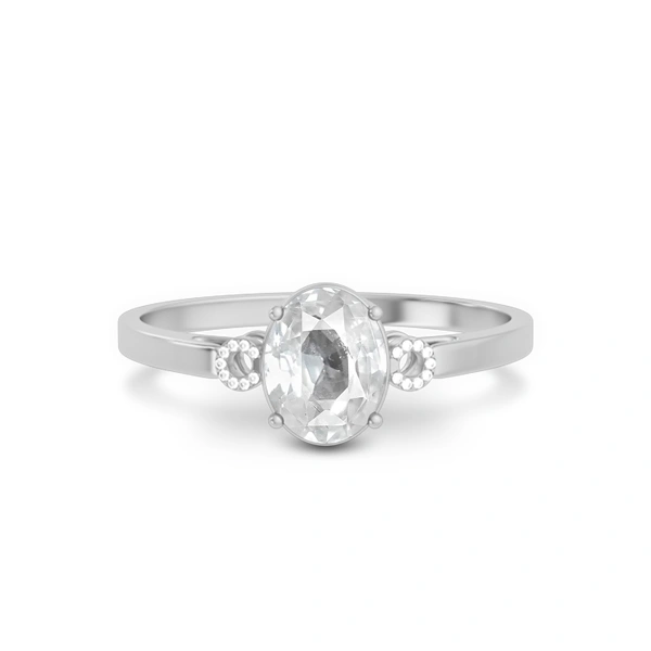 White Sapphire Platinum Ring
