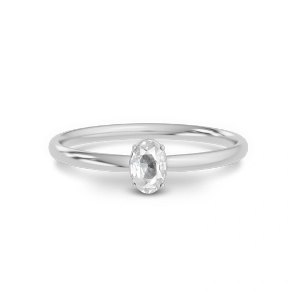 White Sapphire Platinum Ring